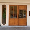 定制纯实木室内对开门简约现代风格玻璃木门烘焙坊鲜花店实木门窗