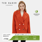 TED BAKER春夏女士双排扣暗纹西装领短款毛呢外套272324A