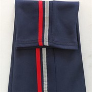 加绒款藏蓝裤前红后反光条两道杠直筒1cm反光杠校服裤子冬装定制