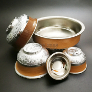蒙古族敬酒碗 草原特色餐具民族工艺品婚礼专用银碗钢碗