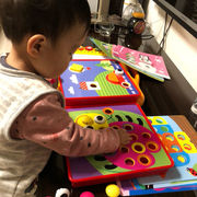 儿童拼图益智玩具1-3岁宝宝早教拼插板蘑菇钉男女孩智力开发早教