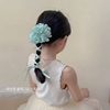 韩系玫瑰花系带织带发绳儿童头饰，2024公主发圈扎马尾女童皮筋