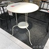 IKEA宜家 林德维 边桌床头桌茶几边几 白色两层小圆台桌