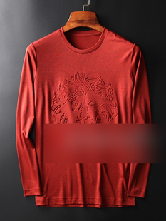 男士长袖T恤RX708  红3XL  黑XL