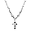 AHCN（志存高远）美式钛钢带钻十字架双链拼接男女情侣吊坠项链