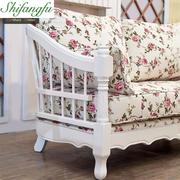 田园沙发小户型白色欧式实木沙发组合现代简约韩式橡木沙发客厅