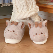 全包跟防WIM滑保暖毛毛鞋冬季爱网红可小猫学生女卧室家居软底棉