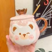 ins韩式可爱小熊陶瓷杯个性创意潮流咖啡杯子卡通动物马克杯