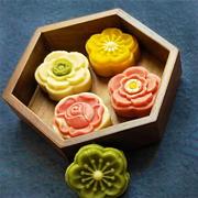 中式绿豆糕点月饼模具花朵，和果子凤梨酥立体木质蒸糕面压花神器