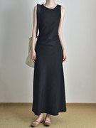 欧货时装款赫本风黑色高端连衣裙，女名媛女神，范高级(范高级)感收腰显瘦裙子