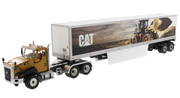 卡特工程车1 50 CAT CT660 Day Cab Mural Dry Van货柜车模型合金
