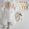 婴儿冬季连体衣男女童纯棉棉服，套装宝宝冬款保暖哈衣外出夹棉爬服
