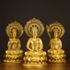 娑婆三圣佛像黄铜地藏王铜像观音菩萨佛像摆件释迦摩尼佛居家