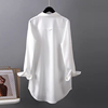 白色雪纺防晒衣女2024夏季长袖衬衫设计感小众，薄百搭衬衣外套