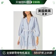 shoshanna浅蓝色多色雨伞迷你连衣裙 - 浅蓝色多色 美国奥莱