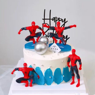 网红蛋糕装饰7款超凡蜘蛛侠摆件玩具人偶公仔模型甜品台生日礼物