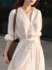 2024欧货女装高端精致法式白色，衬衫连衣裙通勤气质长裙女春夏