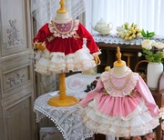 儿童西班牙公主裙冬女童洛丽塔蓬蓬连衣裙子宝宝周岁生日礼服洋装