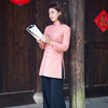 筠雅唐装棉服女款冬季改良旗袍小棉袄加厚粉色中式棉衣中国风女装