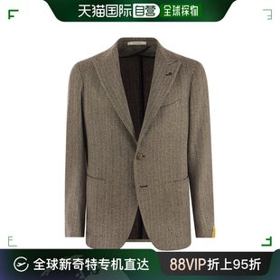 香港直邮tagliatore男士，人字纹图案单排扣西装外套