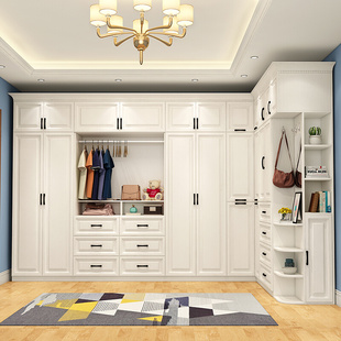 转角衣柜两门大衣橱卧室实木柜通顶组合柜，欧式整体储物柜衣帽间柜