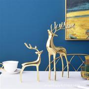 纯铜摆件鹿创意家居软装饰品轻奢工艺品客厅玄关电视柜摆设