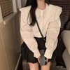 白色娃娃领长袖衬衫女春秋季2024设计感小众，法式甜美衬衣上衣