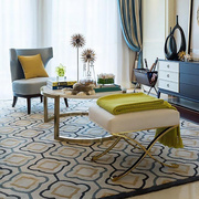 现代几何客厅卧室书房衣帽间手工腈纶地毯满铺毯定制售楼部样板间