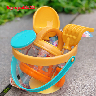 Toyroyal皇室儿童沙滩玩具套装宝宝戏水玩沙铲子水壶桶 挖沙工具