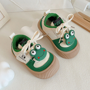 宝宝运动鞋2024春季女童，可爱卡通帆布鞋，韩版休闲软底小童鞋子