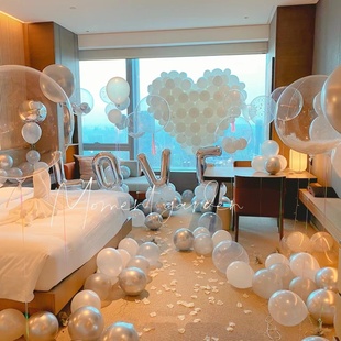 网红求婚室内布置道具，告白气球装饰浪漫创意，用品房间表白背景墙
