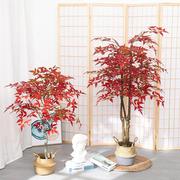仿真绿植假红枫树盆栽植物造景，枫叶装饰花客厅，落地摆件大型假花卉