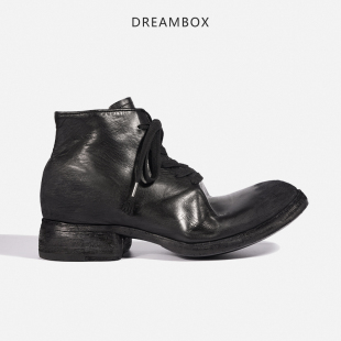 dreambox钧博vibram后跟男士短靴重水洗马皮马丁靴复古手工男靴潮