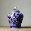 景德镇陶瓷器手绘青花瓷罐中式家装饰品客厅玄关欧式复古花瓶摆件