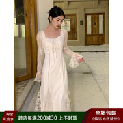 三个裁缝 法式小众设计感高端精致蕾丝网纱长袖连衣裙女秋冬