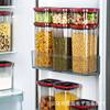食品级防潮密封罐厨房，透明方形杂粮储物罐可叠加零食干果保鲜盒