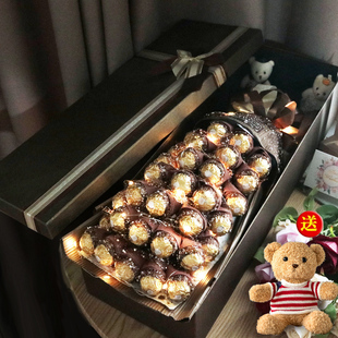 费列罗巧克力花束礼盒装送女朋友，老婆妈妈创意，生日520情人节礼物