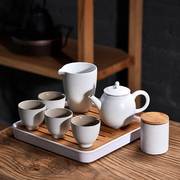 古盛窑日式简约家用功夫茶具整套陶瓷茶壶茶杯办公干泡茶盘小套装