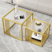轻奢钢化玻璃茶几简约现代客厅，家用方形茶几，组合小户型极简小桌子