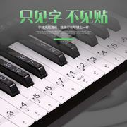 钢琴贴纸88键透明6154电子琴按键盘音标贴，音符五线简谱免粘初学