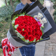 99朵红玫瑰花束生日香槟礼盒鲜花速递铜陵同城铜官本地表白送花店