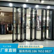 玻璃折叠门隔断门铝合金重型极窄阳台客厅厨房洗车店商铺推拉门