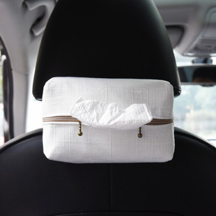 车载椅背纸巾盒套 汽车上用的座椅靠背挂式布艺抽纸盒袋扶手箱