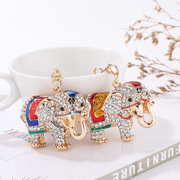 泰国小象合金镶钻时尚钥匙扣潮流韩版可爱滴油公仔大象挂件