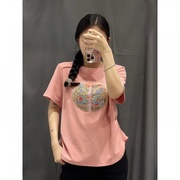 园园美衣赛罗棉短袖T恤 24夏 显瘦圆领体恤女中国风刺绣