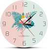 粉红色火烈鸟带灯的钟表挂钟客厅网红时钟照片定制钟表创意托儿所
