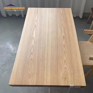实木板定制松木办公桌，面板榆木电脑桌原木整张北美白蜡，木吧台窗台
