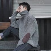 高领毛衣男秋冬款加厚美式潮流个性毛线衣男士保暖长袖针织打底衫