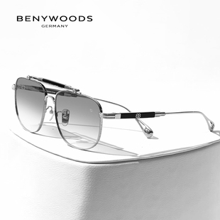 benywoods墨镜男款可蔡配司有度数近视镜片，方框渐变色太阳镜