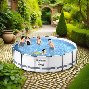 圆形支架家庭游泳池加高加厚成人养鱼池儿童，戏水泳池玩具池可拆卸